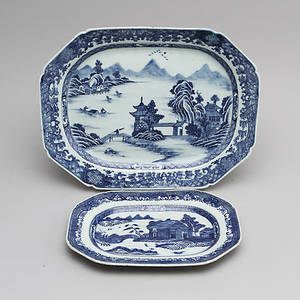 STEKFAT, 2 st, porslin, Kina, 1700-tal.