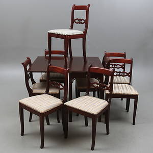 MATSALSGRUPP, 9 delar, engelsk stil, 1900-tal.