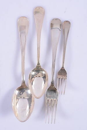 BESTICK, silver,  modell Svensk, 1900-tal, totalvikt 2500 gram.