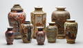 OSTINDISK KERAMIK, 8 delar, 1800-1900-tal.