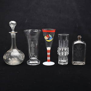 GLAS, 5 delar, bla Elis Bergh, Hydman-Vallien.