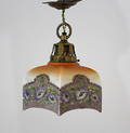 TAKLAMPA, glas, mässing,  1930-tal.