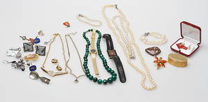 BIJOUTERIER, bl.a. silver, 1900-tal.