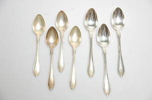 TESKEDAR, 7 st, silver, Svenska modellen vikt 98 g.