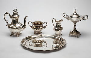 NYSILVERFÖREMÅL, 5 delar, 1900-tal.