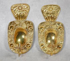 LJUSPLÅTAR, 1 par, barockstil, 1900-tal.