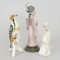 FIGURINER, 3 stycken, porslin, bl.a. 2 Lladro.