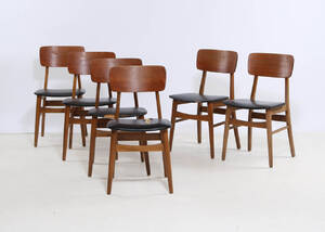 Dansk møbelproducent. Seks spisestole - teaktræ 6