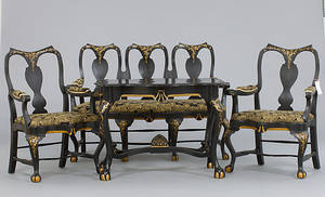 SALONGSGRUPP, 4 delar, senbarockstil, 1900-talets början.