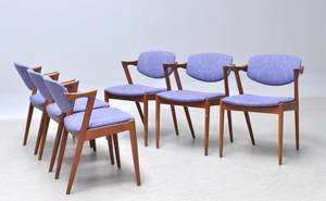 Kai Kristiansen f. 1929. Sæt på seks stole i teak 6