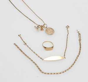 GULDSMYCKEN, 14k guld, vikt ca 13,9 gr.