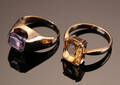 Ring af guld 14 kt med citrin. 2