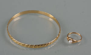 Evald Nielsen armring og ring 14 kt. guld 2