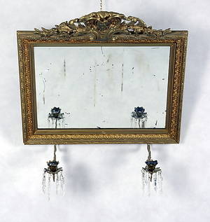 SPEGELLAMPETT, för två ljus, 1800-tal.