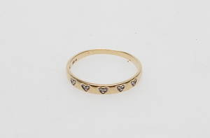 RING, 18k guld, med stenar, vikt ca 2 gr.