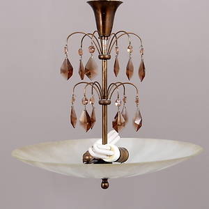 TAKARMATUR, frostat glas med prismor, art deco, 1900-talets första hälft.