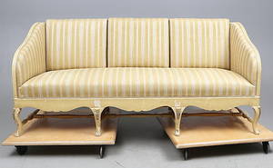 TRÅGSOFFA, rokokostil, 1900 tal.