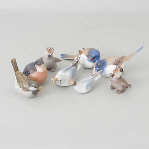 FIGURINER, 8 stycken, porslin, Royal Copenhagen samt Bing Gröndahl.
