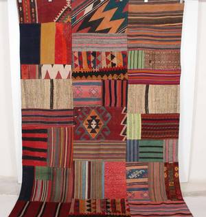 Persisk Patchwork kelim, 260x188 cm.