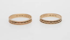 RINGAR, 2 st, 18k guld vikt ca 5,3 gr.