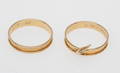 RINGAR, 2 st, 18k guld, vikt ca 3,5 gr.