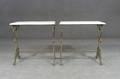 Paar Tische mit Marmorplatte, Eisengestell, 20. Jh. 2