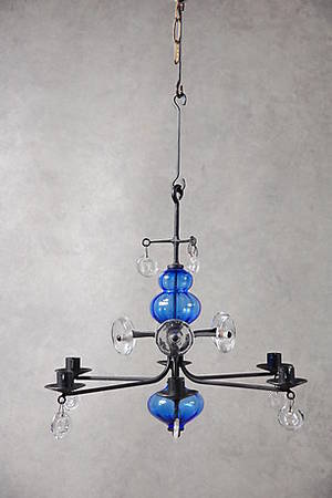 LJUSKRONA, smide, glas, Erik Höglund, 1900-talets andra hälft.