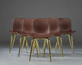Rune Krøjgaard  Knut Bendik Humlevik for NORR11. Langue Avantgarde Dining Chair, sæt på seks stole, brunt læder 6