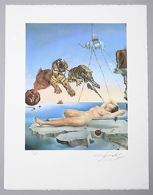 SALVADOR DALI 1904-1989. Dream Caused by the Flight of a Bee around a Pomegranate a Second before Awakening.