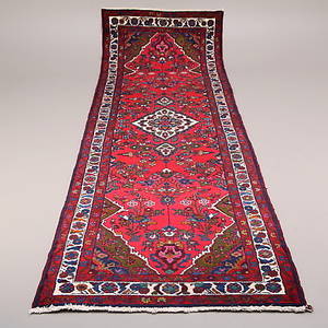 GALLERIMATTA, orientalisk, handknuten, 340x103 cm.