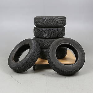 BILDÄCK, 4 st med plåtfälgar samt DÄCK, 2 st.