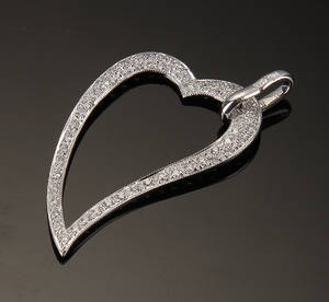 Diamanthjertevedhæng, ca. 0.30 ct