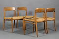 Niels O. Møller. Fire stole af eg, model 75 4 