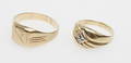 RINGAR,  2 st, 14k guld, vikt ca 4,5 gr.
