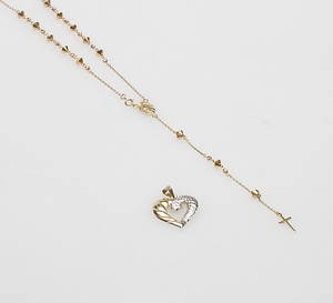 HALSKEDJA samt HÄNGE, 14-18k guld, total vikt ca 12,2 gr.