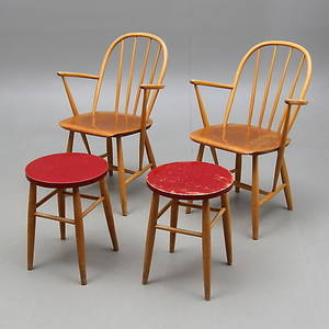 KARMSTOLAR 1 par Nesto samt PALLAR 1 par, 1900-tal.