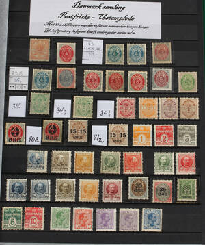 Samling DK. postfriskustemplet høj katalogværdi 1