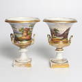URNOR, ett par, porslin, Empire, Frankrike, 1800-tal.