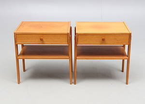 SÄNGBORD, ett par, teak, omkring 1900-talets mitt.