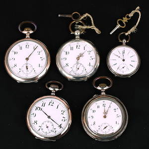 FICKUR, 5 st, silver 800, 1800-1900-tal.