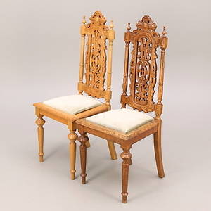 STOLAR, 2 st, nyrenässans, snarlika, 1800-1900-tal.