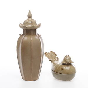 LOCKURNA samt LOCKSKÅL, keramik, Kina.