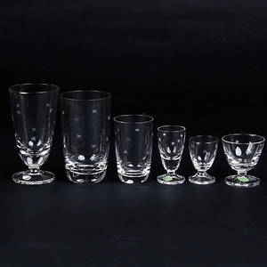 GLASSERVIS, 61 delar, dekor av stjärnor, Kosta, 1900-tal.
