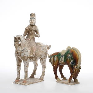 FIGURINER, 2 st, tangstil, reproduktioner efter original på Peking Museum, Kina.