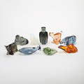 FIGURINER, 9 st, glas, World Wildlife, Kosta, Orrefors, Rejmyre.