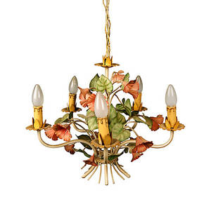 DECKENLAMPE 5-flammig, wohl 196070er Jahre.