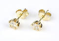 OHRSTECKER, 585er Gelbgold, 2 Brillanten 0,50 ct Lupenrein getönt.
