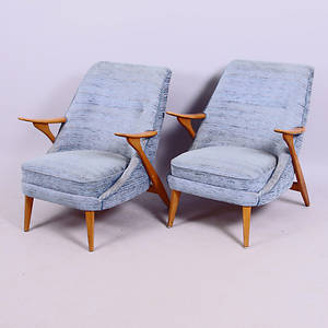 FÅTÖLJER, 1 par, modern design, 1900-talets mitt.