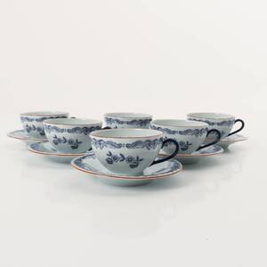 KAFFEKOPPAR med fat Ostindia Rörstrand, 6st