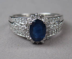 Safir- og brillantring